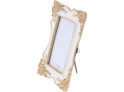 Moldura Retrô Branca Resina 15x20 Borda Flores Esculpidas Ideal Exibir Plantas Decorar Mesas Escritórios Salas GOKOCO