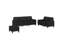 Sofa Set, Sofa Sets Vidaxl Preto Couro Artificial (n/a)