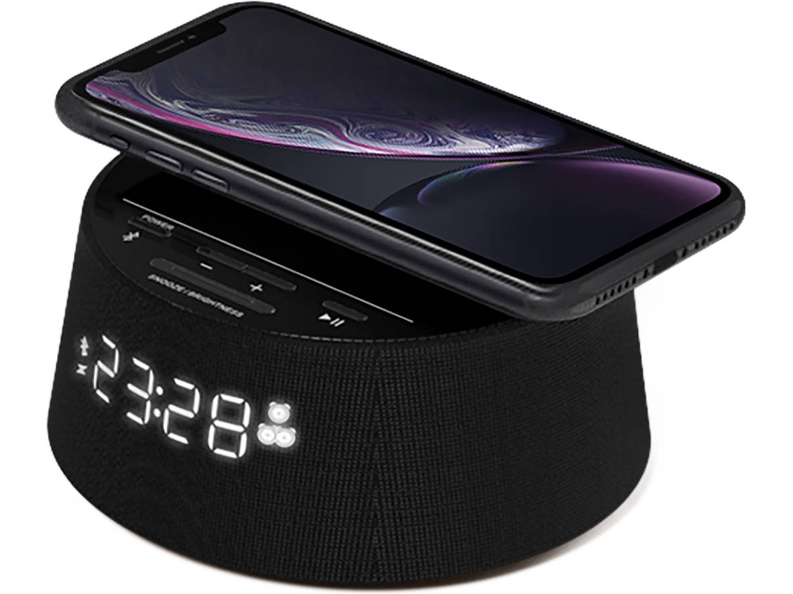 Despertador PHILIPS TAPR702/12 (Preto - Bluetooth - Alarme duplo - Carregamento sem fios)