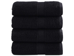 Vidaxl Toalhas De Bidé Premium Solund 4 Pcs 30x50 Cm 600 Gsm Preto