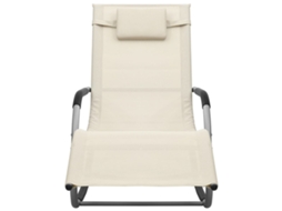 Maison Exclusive - Espreguiçadeira Textilene Cor Creme E Cinzento