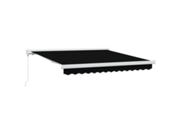 Conjunto 1 Toldo Retrátil Vidaxl Preto Lona (300 X 250 Cm)