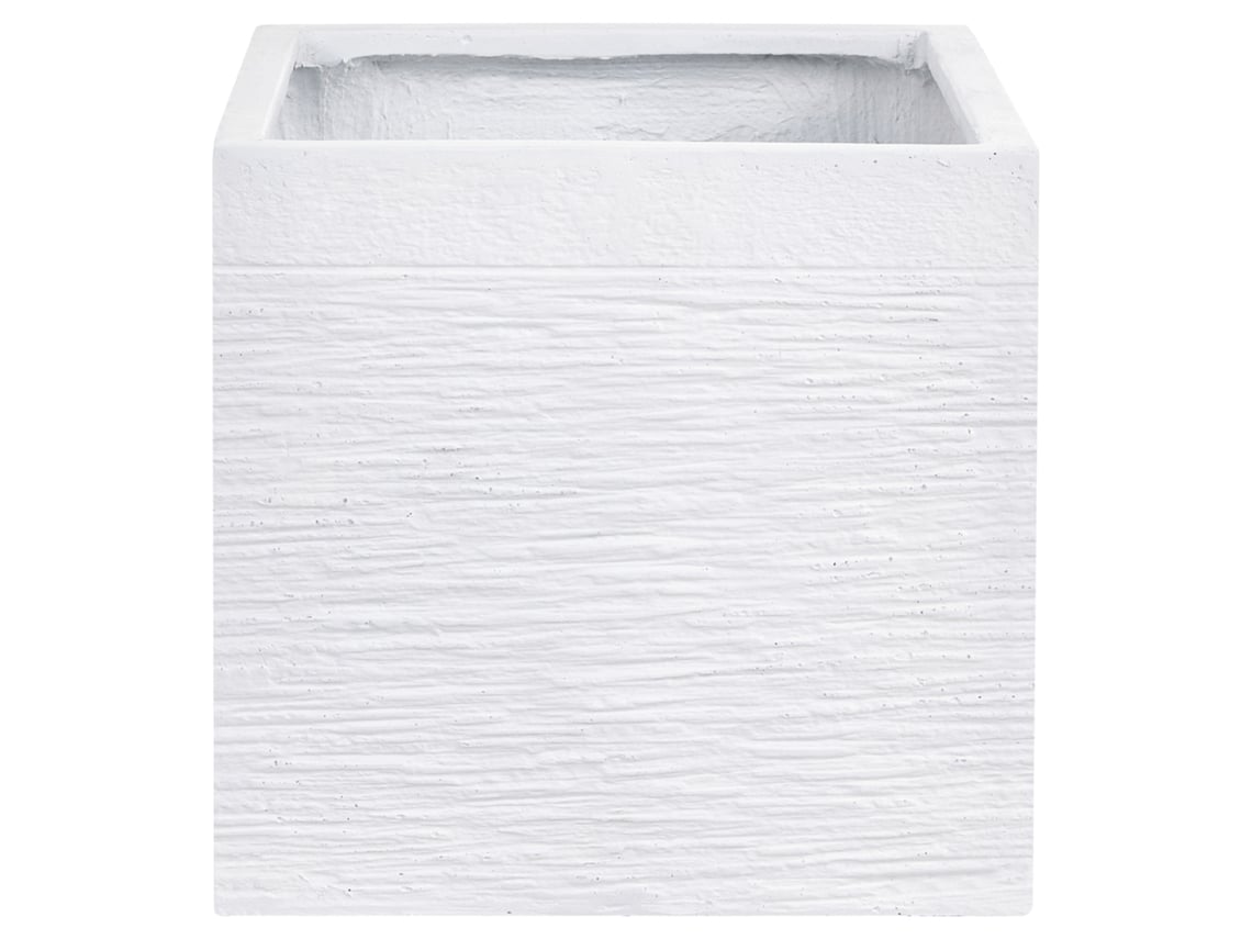 Maceta Beliani Paros De Óxido De Magnesio Blanco 40x40x38