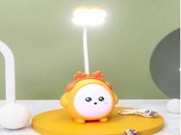 Umidificador Lurelia com luz LED, recarregável via USB, sensor de toque, brilho ajustável e portátil para quarto infantil.