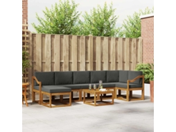 Vidaxl Conjunto De Sofás Para Exterior 8 Pcs Natural E Antracite