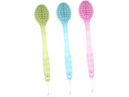 Lurelia Kit De 3 Escovas Esponja De Banho De Cuidado Corporal, Cabo Longo, Massagem Suave E Cor Verde E Vermelho
