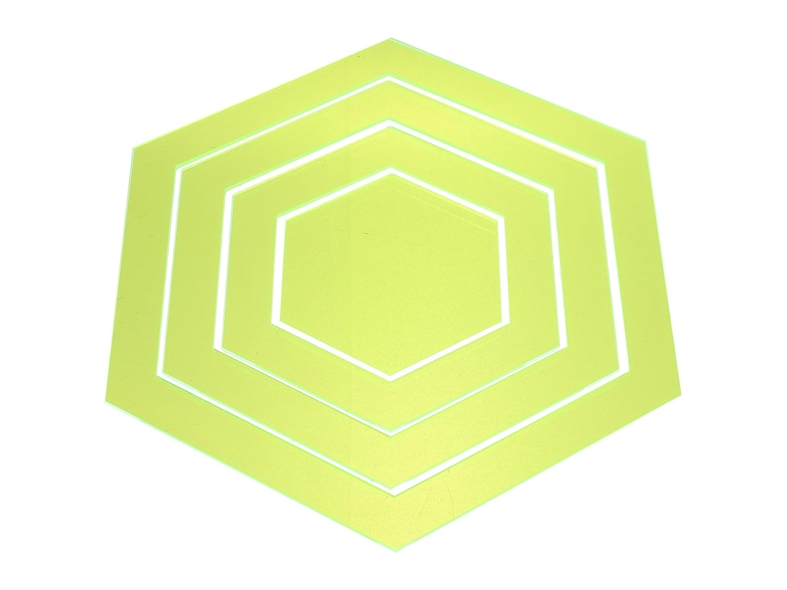 Conjunto De 4 Réguas Hexagonais Amarelas De Acrílico Para Costura Em Patchwork.