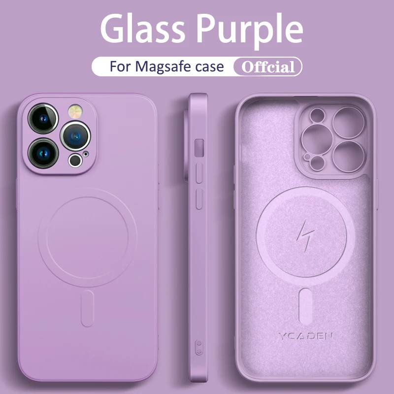 Capa Protetora Magnética De Silicone Líquido Para Carregamento Sem Fio (roxa) Para Iphone 8 Plus