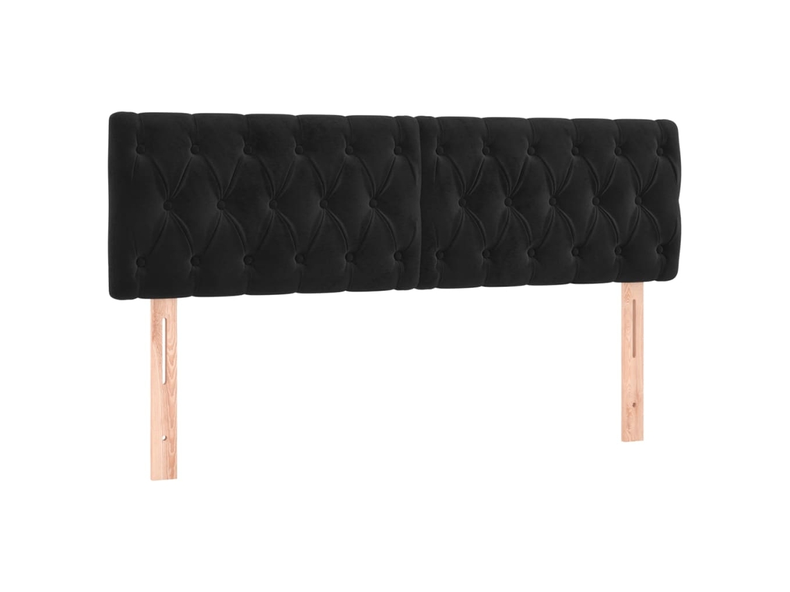 Cabeceira de Cama 2 Pcs Veludo 72x7x78/88 Cm Preto MAISON EXCLUSIVE