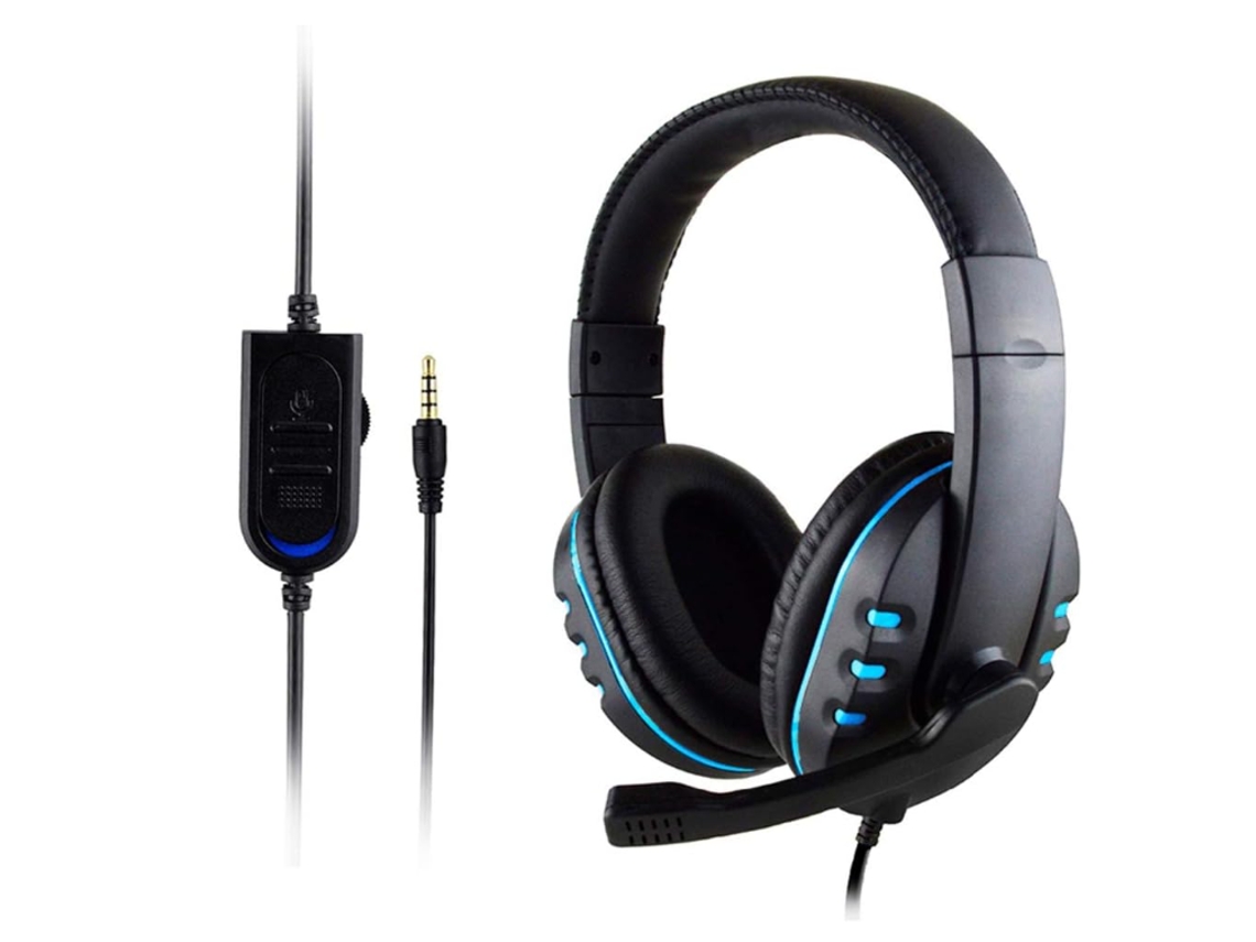 Fone Estéreo Jogo Fio 3.5mm Microfone Hd Compatível Xbox One PS4 Preto JIAPEI