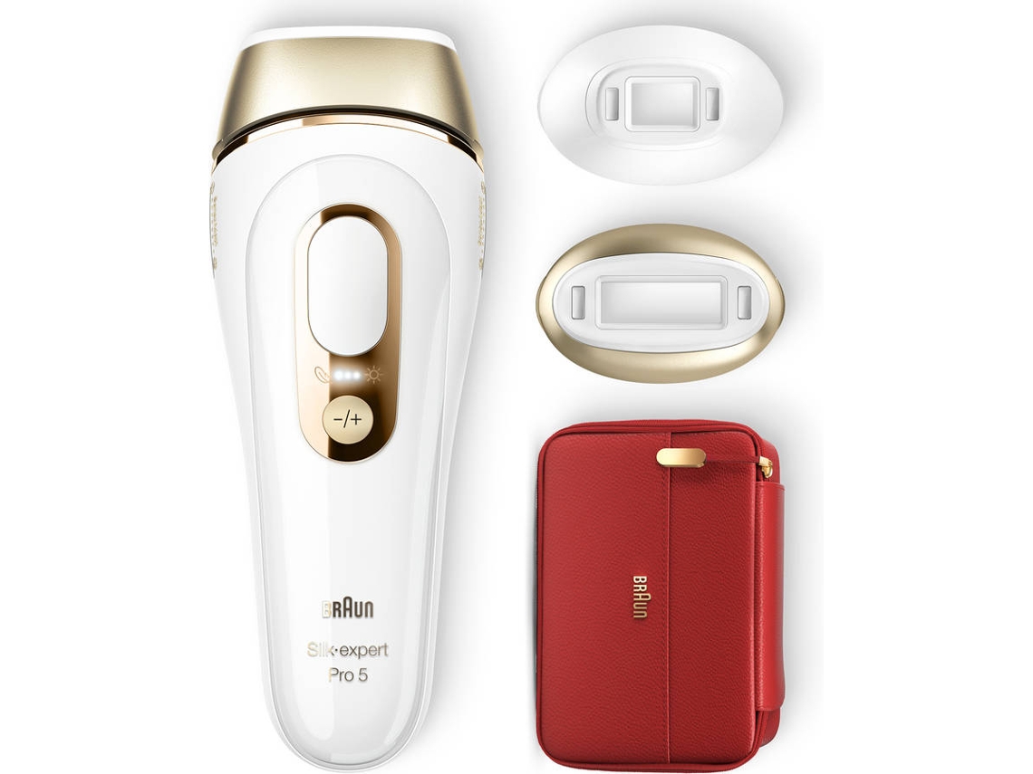 Depiladora Luz Pulsada BRAUN Silk·expert Pro 5 PL5160 (IPL - Multi-zonas - Branco e Dourado)