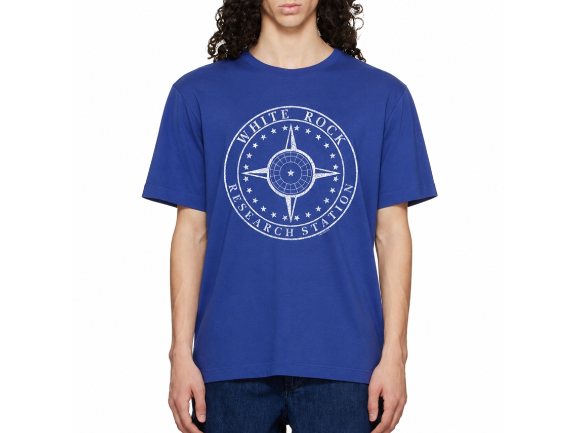 Rockinstone Stargate White Rock Research Solid Royal Adult T-shirt Size:s