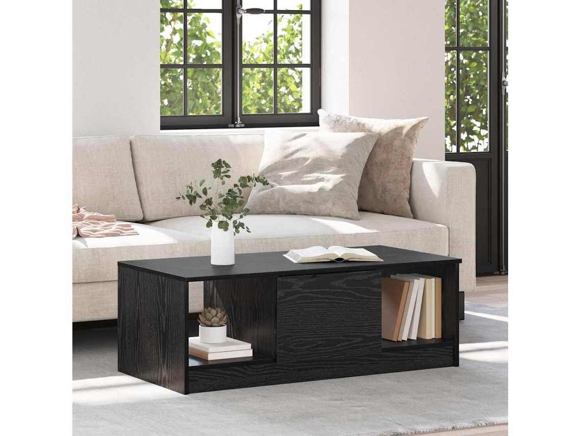 Vidaxl Mesa De Centro Carvalho Preto 102 X 50 X 36cm