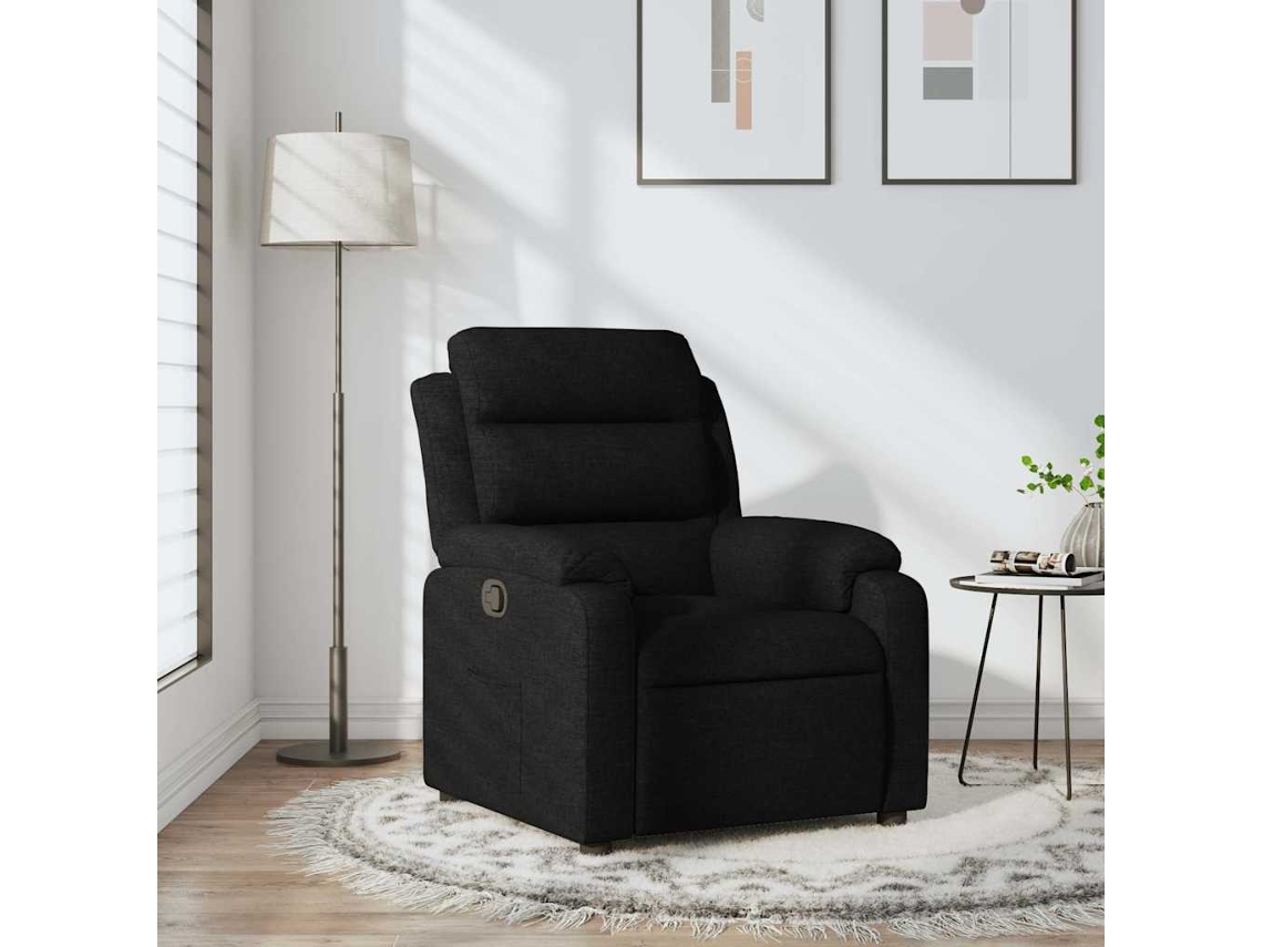 Vidaxl Poltrona Reclinável Tecido Preto