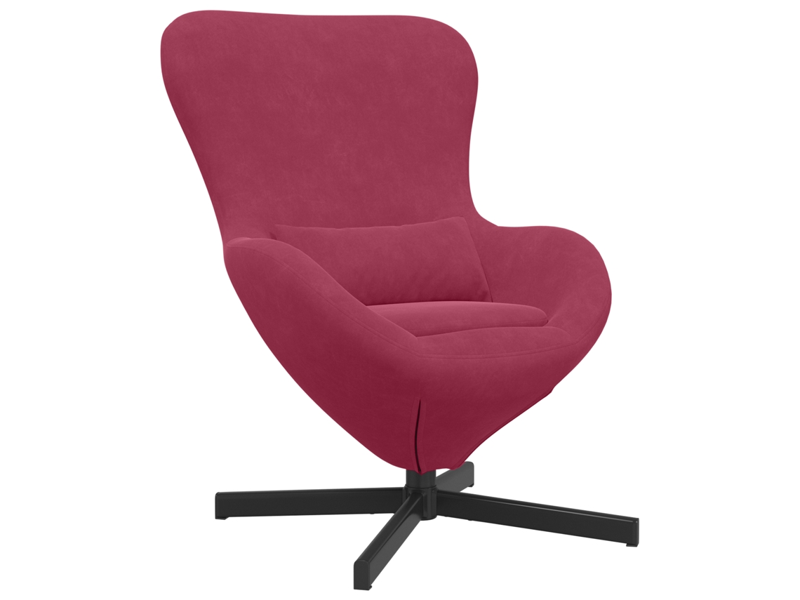 Conjunto 1 Cadeira Ovo Vidaxl Vermelho Veludo (63 X 73 X 90 Cm)