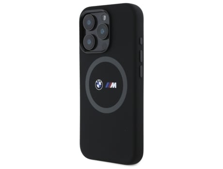 Capa para iPhone 16 Pro BMW Silicone Rígida Preto