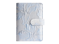 A6 Loose Leaf Fabric Journal For Financial Planning And Cash Storage, Floral Pattern Blue