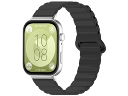 Bracelete para Huawei Watch Fit 4 Pro / Fit 4 / Fit 3 Silicone Magnético Brilhante Preta XIAOMOYU