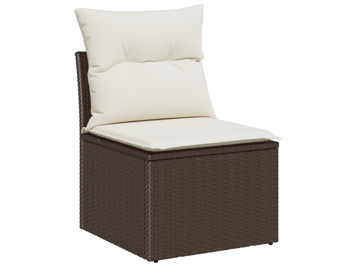 Conjunto 7 Sofá Modular Vidaxl Castanho Vime Pe (234 X 132,5 X 85 Cm)