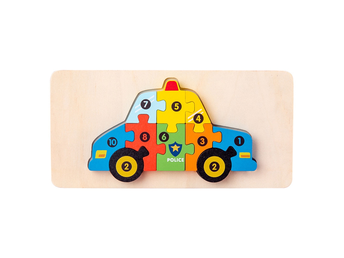 Mali quebra cabeça de Pareamento 3d em Madeira Educativo Brinquedo de Forma de Carro para Crianças