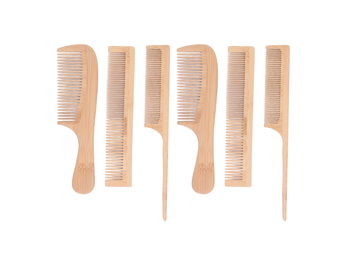 Jogo De Pentes De Bambu Com 6 Peças Para Barbearia E Estilização Other