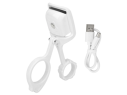 Curvador De Cílios Elétrico Aquecido Inteligente 3 Velocidades Recarregável Usb Tipo C Branco