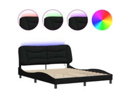 Bed Frame, Bed Frames Vidaxl Preto Tecido (160 X 200 Cm)