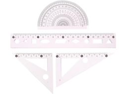 Kit de Geometria Matemática Alasum, Régua Triangular e Molde de Transferência em Plástico Resistente, Ideal para Decoração Escolar