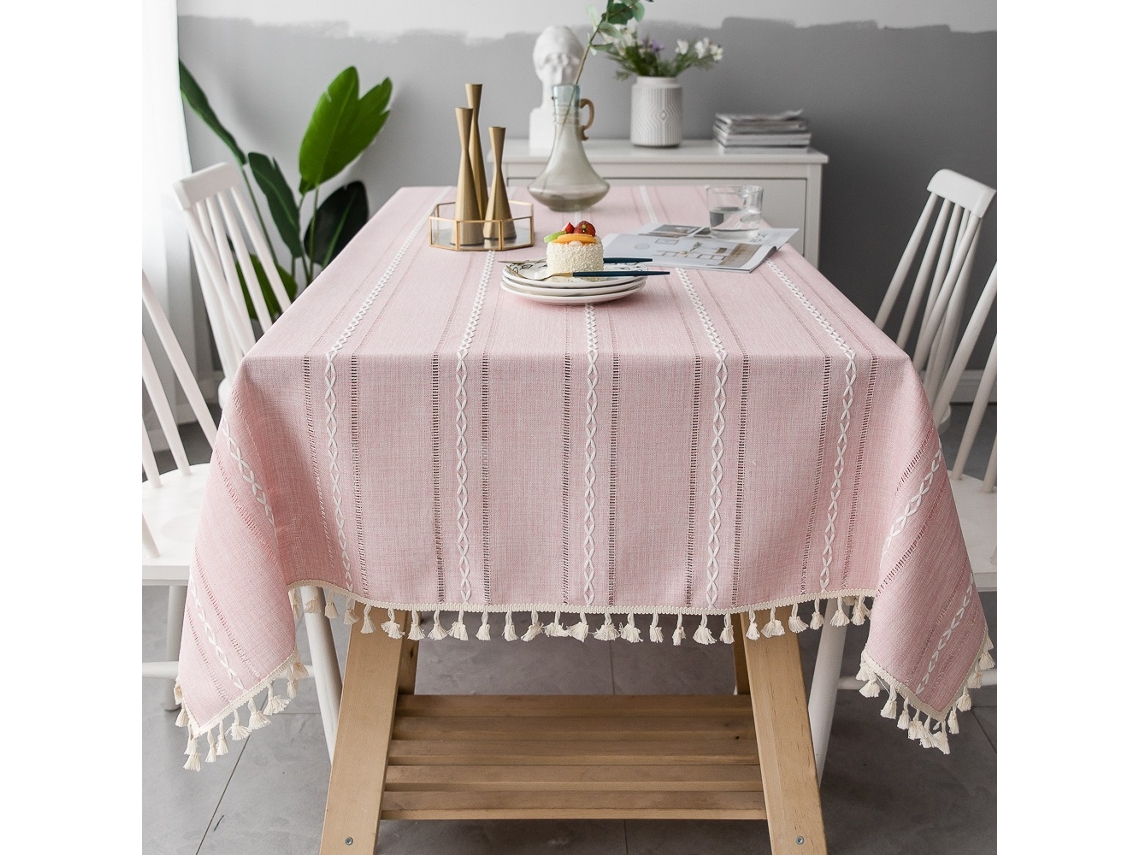 Lurelia Toalha De Mesa Retangular Algodão Linho Cinza Verde Rosa 90x90cm 90x140cm Natal