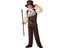 Fantasia - Steampunk Marrom - Menino 3 Anos - Festas Medievais - Tecido Sintético