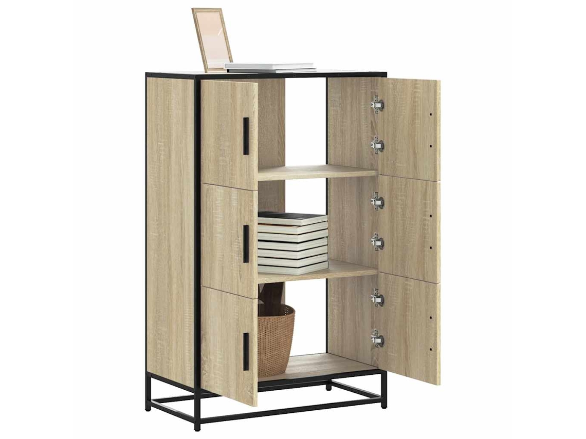 Vidaxl Armário Alto 68x35x106,5 Cm Madeira E Metal Carvalho Sonoma