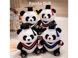 Pelúcia de Panda com Chapéu de Formatura, Boneco Decorativo para Presente de Formatura Amarelo CHABERLU