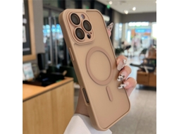 Capa Para Iphone 17 Air, Cor Ouro Deserto, Modelo Yadun, Com Revestimento Magnético E Toque Fosco Em Acrílico.