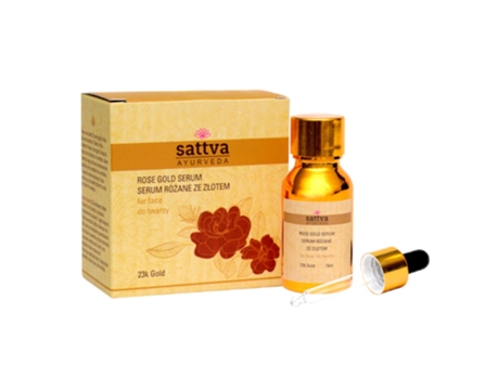 Sérum Rosa Sattva Em Ouro Rosa Para Rosto, 15ml.