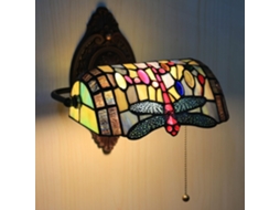 Luminária De Parede Tiffany 25cm Com Interruptor Arandela E27 Para Leitura, Perfeita Para Decoração De Interiores