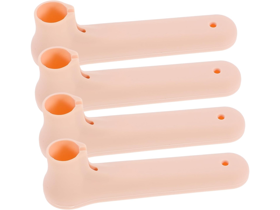 Conjunto De 4 Capas Protetoras Silicone Bege Para Maçanetas Portas, Anticolisão