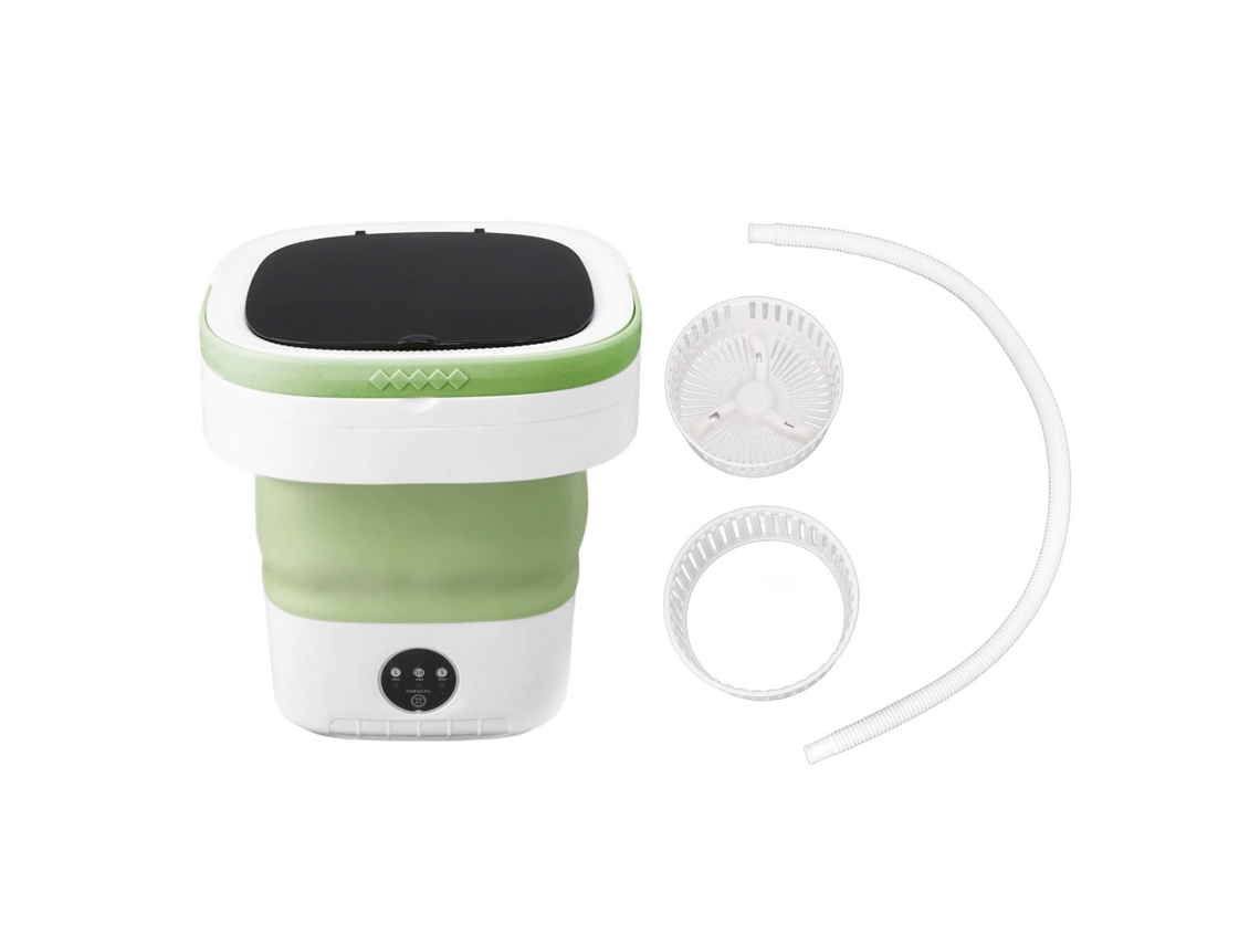 Máquina de Lavar Portátil Mini Plegable 7.5l Con Secado Suave Y Tubo de Desagüe Verde Plug Au | S/MARCA