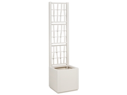 Conjunto 1 Vaso De Jardim Vidaxl Branco Polipropileno (36 X 36 X 140 Cm)