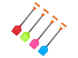 Conjunto De 4 Peças Pá Plástico Infantil Com Cabo Metal Para Brincar Na Praia, Neve E Areia yjd -aquaforge