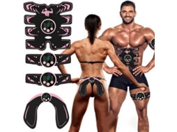 Estimulador Muscular Inteligente Abdominal Muscle Patch 8 Modos 19 Níveis De Força Treinador Queimador De Gordura Rosa Aquaforge