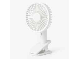 Ventoinha Com Mola Para Secretária, 3 Velocidades, Bateria Recarregável, Regulável, Cabo Incluído Diandi Dd8025 Branco