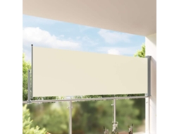 Vidaxl Toldo Lateral Retrátil Para Pátio 120x300 Cm Creme