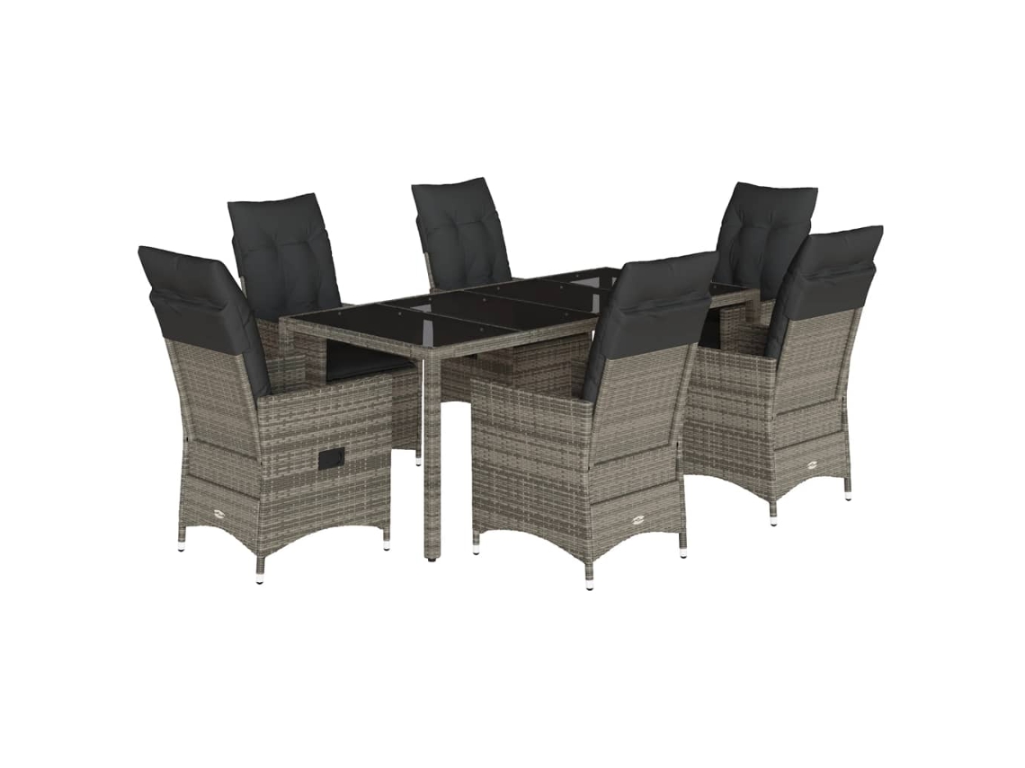 Garden Dining Set, Garden Dining Sets Vidaxl Cinzeto Rattan / Vime (190 X 90 X 75 Cm)
