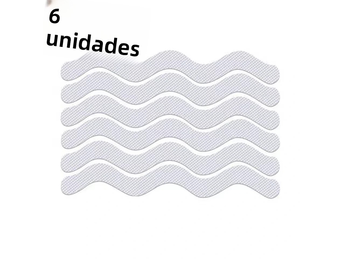 Adesivos Antiderrapantes Transparentes para Pisos de Banheiros e Boxes de Chuveiro, Feitos de Pvc. MDUG (6 Unidades)
