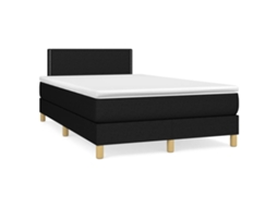 Cama Boxspring Com Colchão 120x190 Cm Tecido Preto