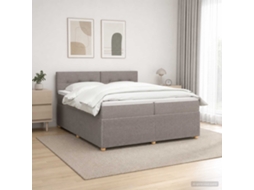 Vidaxl Cama Box Spring Com Colchão Cinzento-acastanhado 200 X 200 Cm