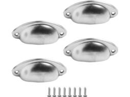 Conjunto De Puxadores Gaveta Estilo Antigo, Puxadores De Ferro Para Armário Com Design Retrô Semicircular, Pacote Com 4 Unidades