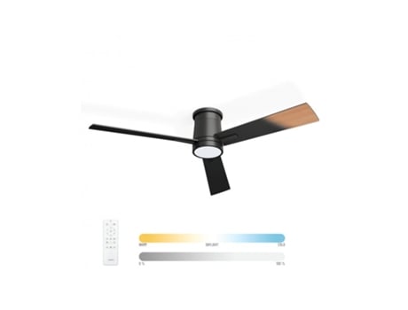 Ventilador De Teto Noaton 16132bbd Rhea Preto/maple Com Luz