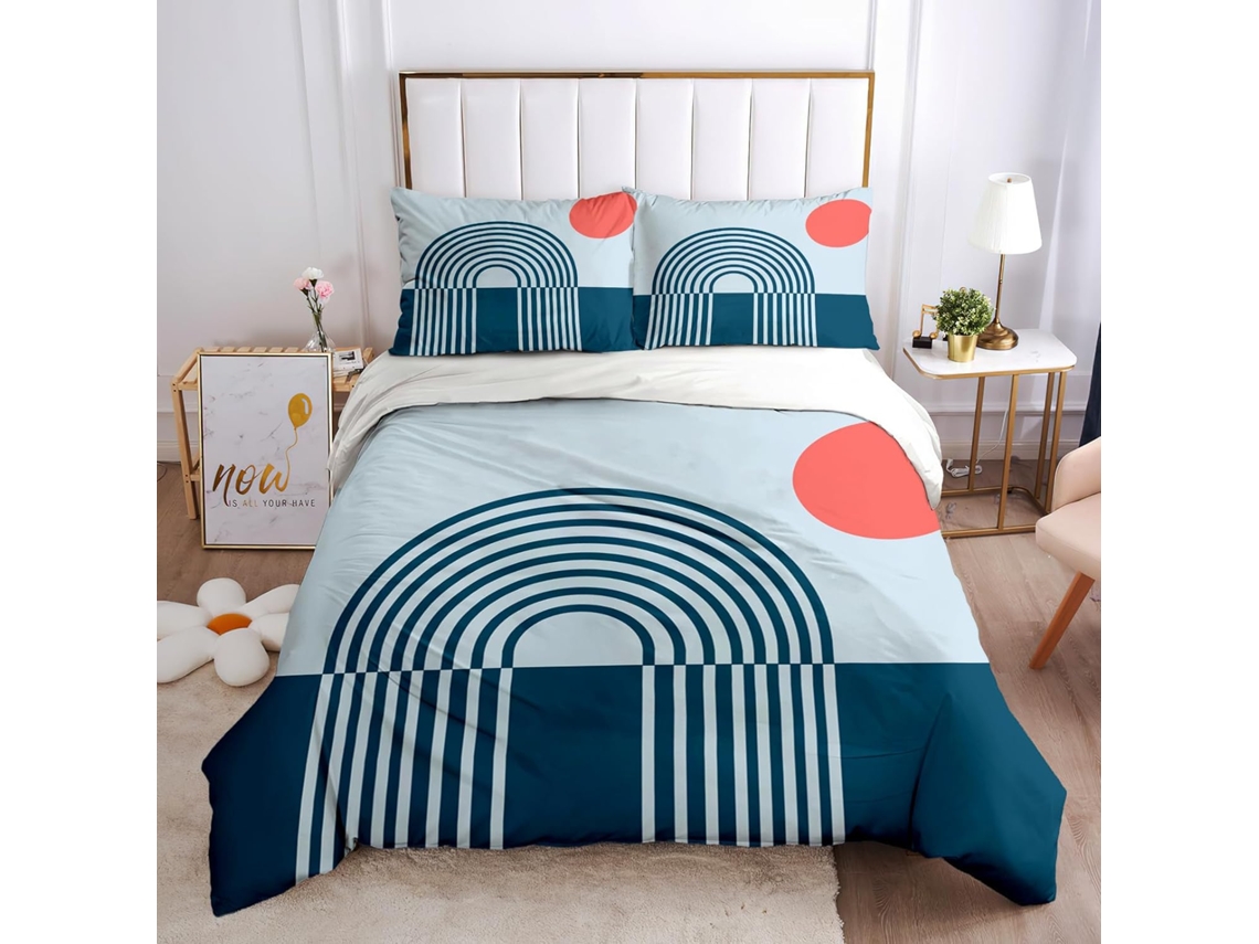 Capa de Edredom com 2 Fronhas 65x65 Cm em Microfibra Fronha (LxA)