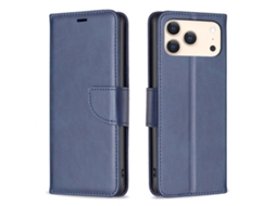 Capa De Couro Para Iphone 17 Pro Max - Cor Pura Com Textura De Pele De Cordeiro